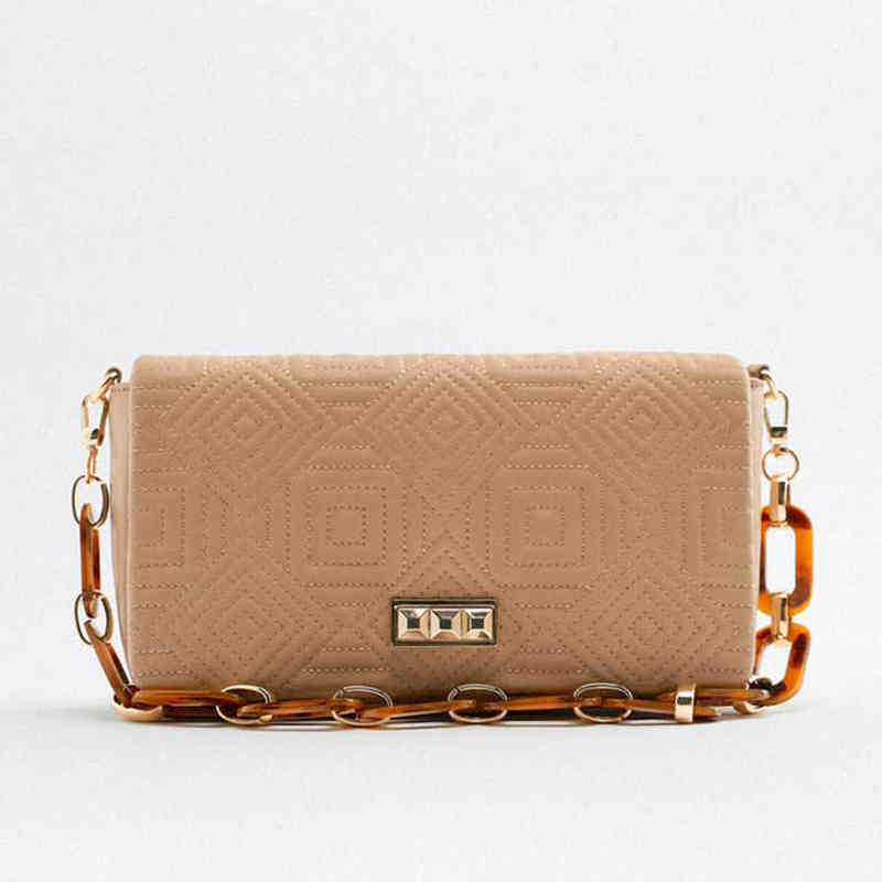 

Evening Bags Fashion Beaded Chain Women Shoulder Geometric Quilted Luxury Lady Armpit Bag Brand Designer Topstitching Female Handbag New 220407, White
