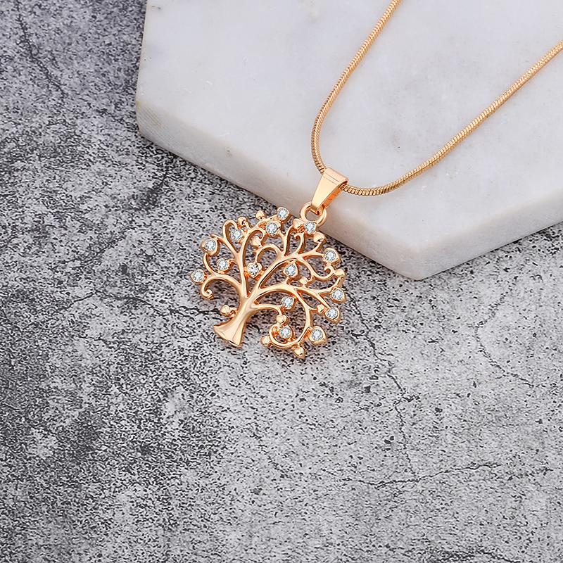 

Pendant Necklaces Tree Of Life Necklace For Women Gold Silver Color Short Choker Small Crystal Female Jewelry 2022 Party GiftPendant