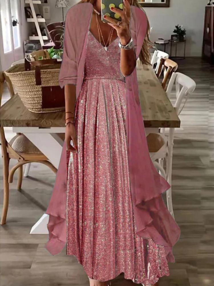 

Casual Dresses Vintage Women Dress Set Long Cardigan Print Two Piece Summer Beach Party Boho Maxi 2022, Lavender