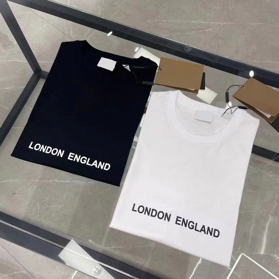 

Famous Mens BU T Shirt High Quality tops tees Letter Print tshirts London Round Neck Black White casual Short Sleeve Fashion Men Women shirts Asian size XS-4XL O46i#