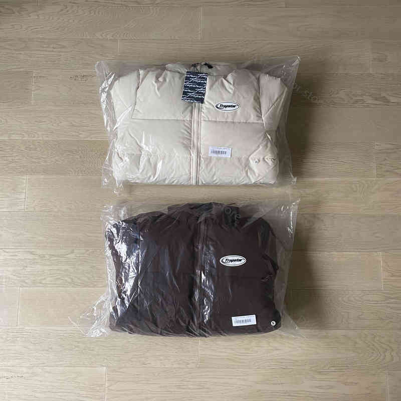 

Plus Trapstar Velvet Jacket Men Fashion Down High Warm Street Embroidered Letter and Women Trend Shelter From the Wind, Brown