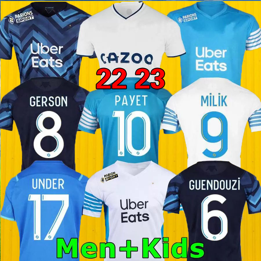 

21 22 new Soccer jerseys GERSON Under milik maillot de foot 2021 2012 Camiseta PAYET GUENDOUZI KAMARA man KIDS football shirt hommes enfants KONRAD Marseilles SALIBA, King
