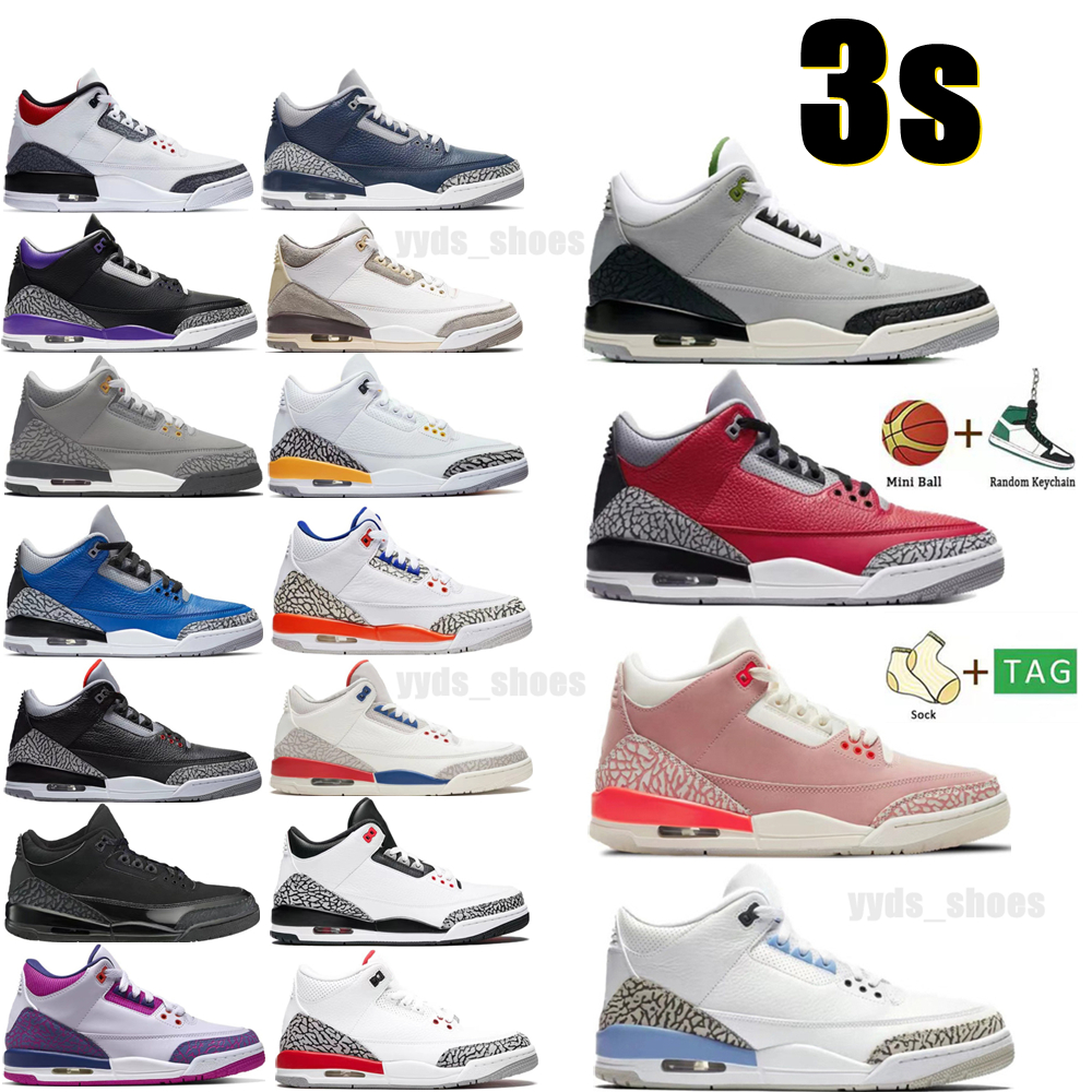 

Jumpman Racer Blue 3S Basketball Shoes 3 Retro Chlorophyll Mens Cool Grey Maniere UNC Fragment Retro Court Purple Green Red Black Cement Pure White Trainer Sneakers, Box