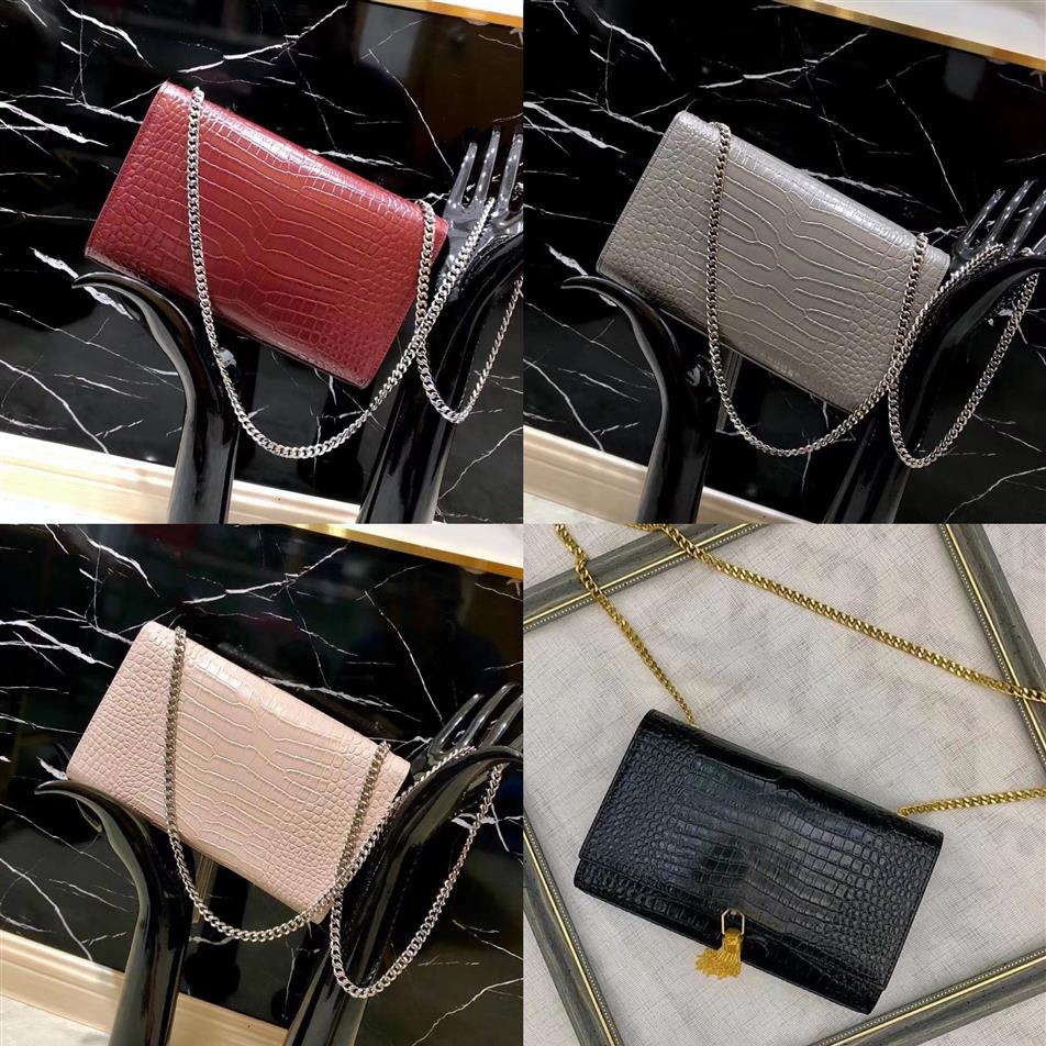 

Designer messenger bags Alligator Leather shoulder bags fashion chain clutch lady cowhide handbags presbyopic card holder purse Lu260R, Extra shipping fee(not for sale)