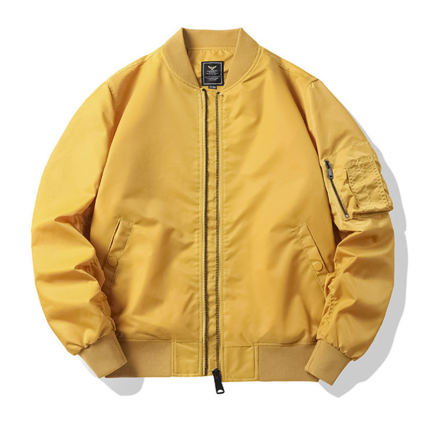 

Spring Winter Men's MA-1 Bomber Jacket Military Flight Pilot Coat Long Sleeve Solid Hip Hop Baseball Jackets Streetwear, Autumn blue