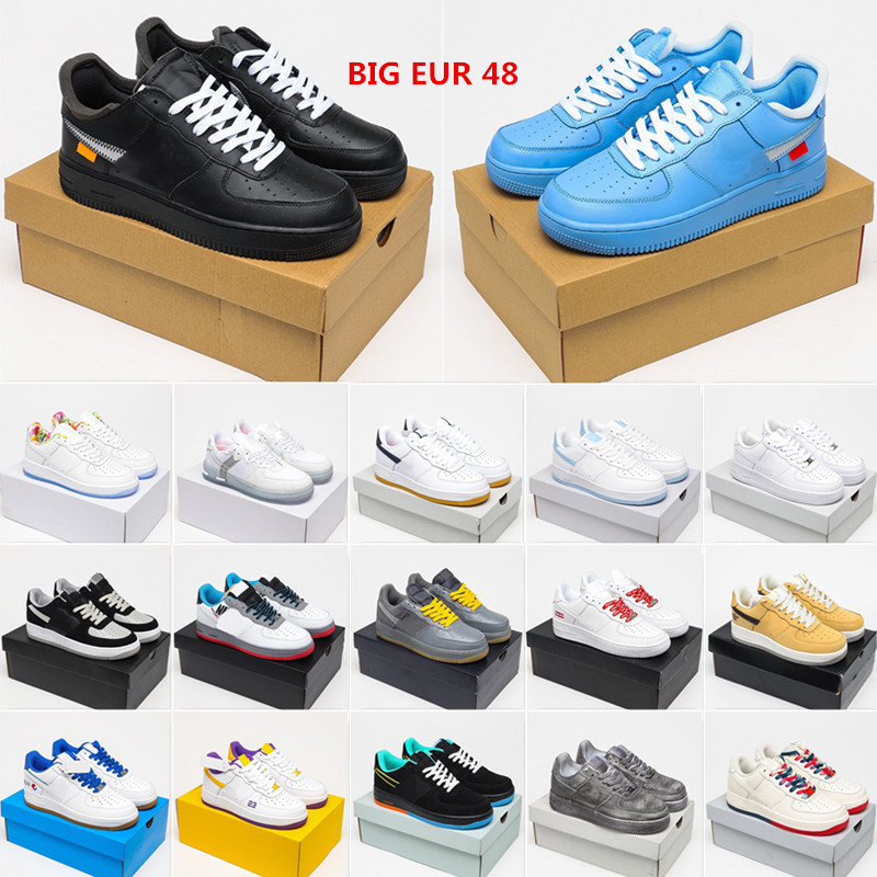 

BIG EUR 48 New WHITE x 1 Low Forces MCA University Blue 2019 Mens Running Shoes fashion Designers Sneakers air one des chaussures off shoes, 20