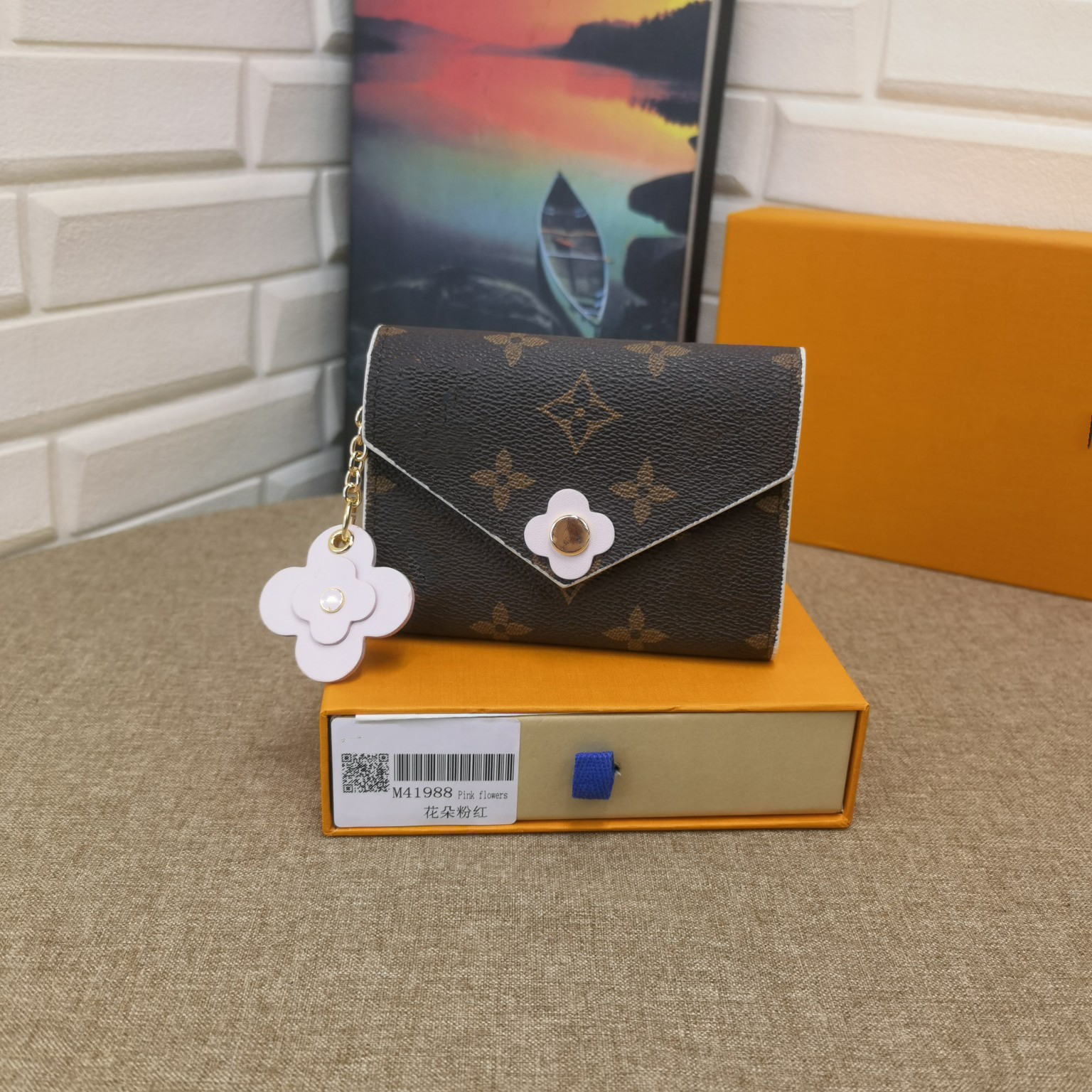 

Designer Lady purse luxury leather bag cover with a card classic fashion brand with box size 12-9-5cm