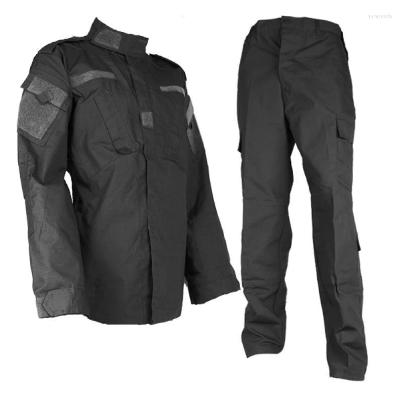 

Men' Casual Shirts Black Tactical BDU Uniform Combat Shirt Pants Set Men Military Army Suit CS Wargame Clothing Training Hunting ClothesMen