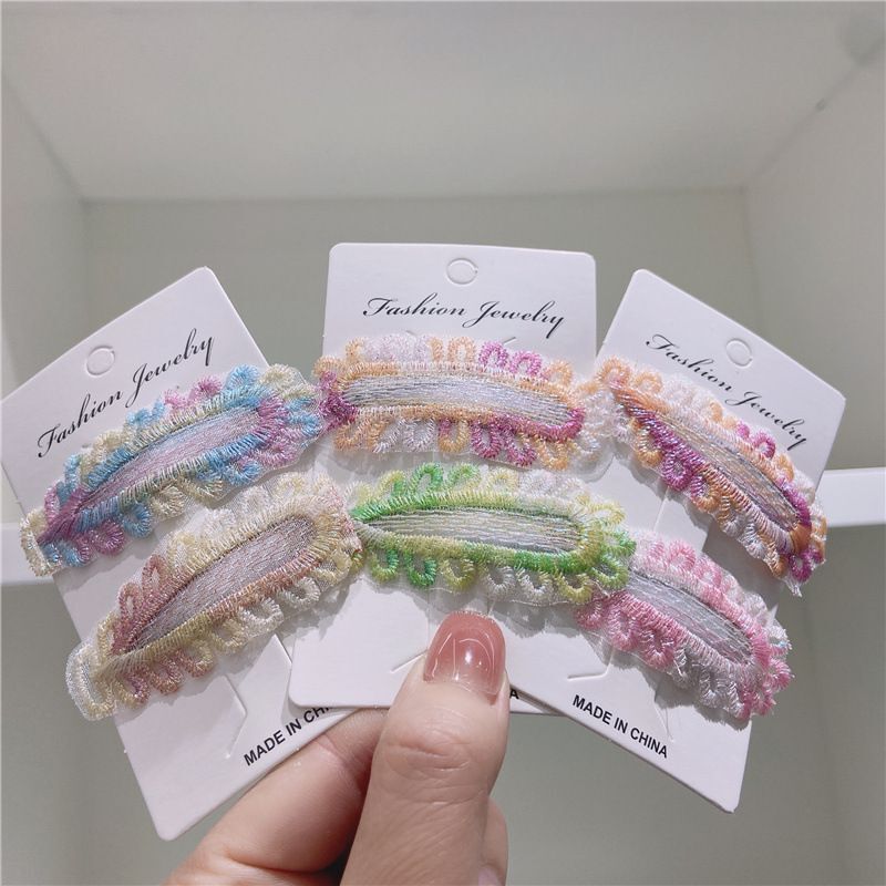 

Lace Embroidery Tie Dye Barrettes Girl Hairpins Snap Clips Cute Princess Headwear Children Girls Women Hair Accessories, Multi-color