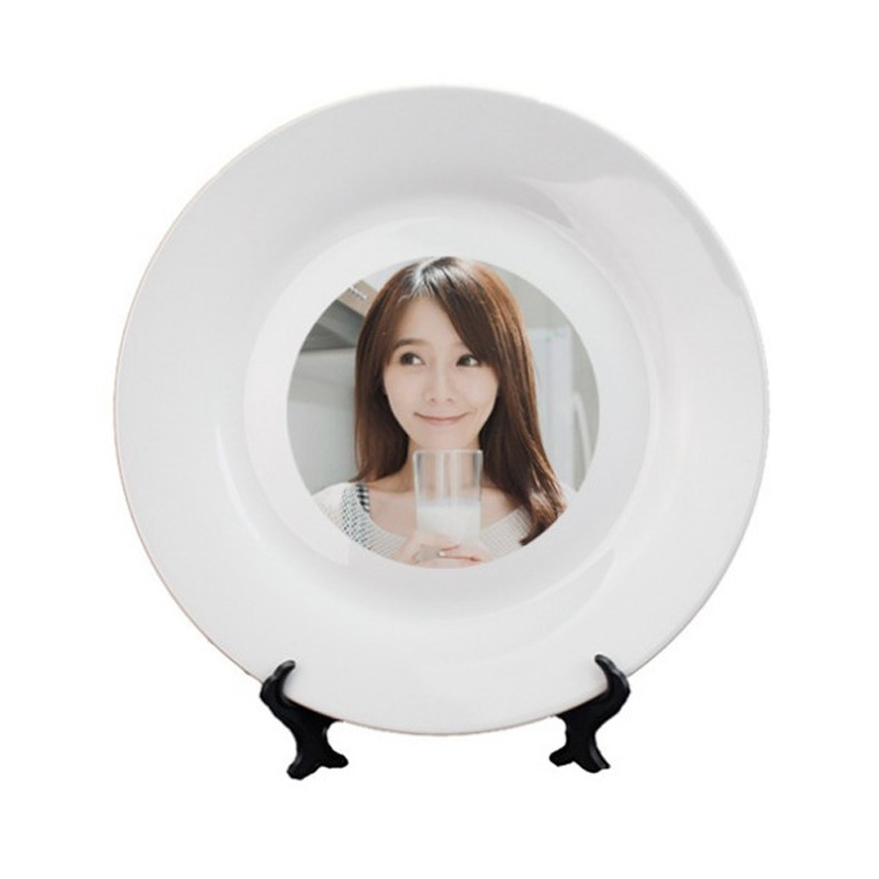

8inch Sublimation Ceramic Plates Round Thermal Transfer Coating Blank dinnerware DHL, White