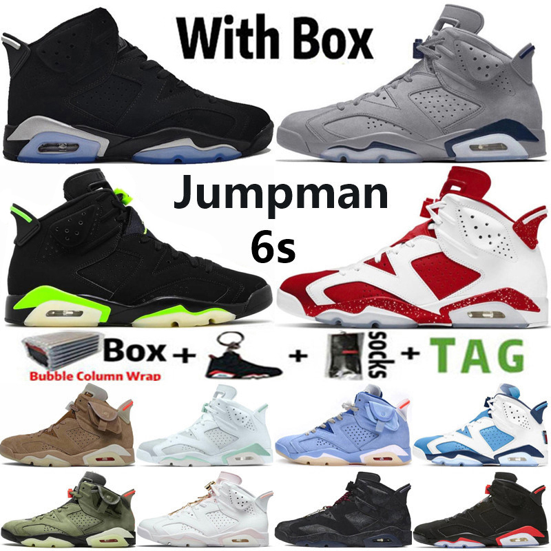 

2022 With Box Mens Jumpman High 6 OG 6s Men Basketball Shoes Georgetown Electric Green Metallic Silver Red Oreo Mint Foam DMP Men Retro Sneakers Women Trainers Size 7-13