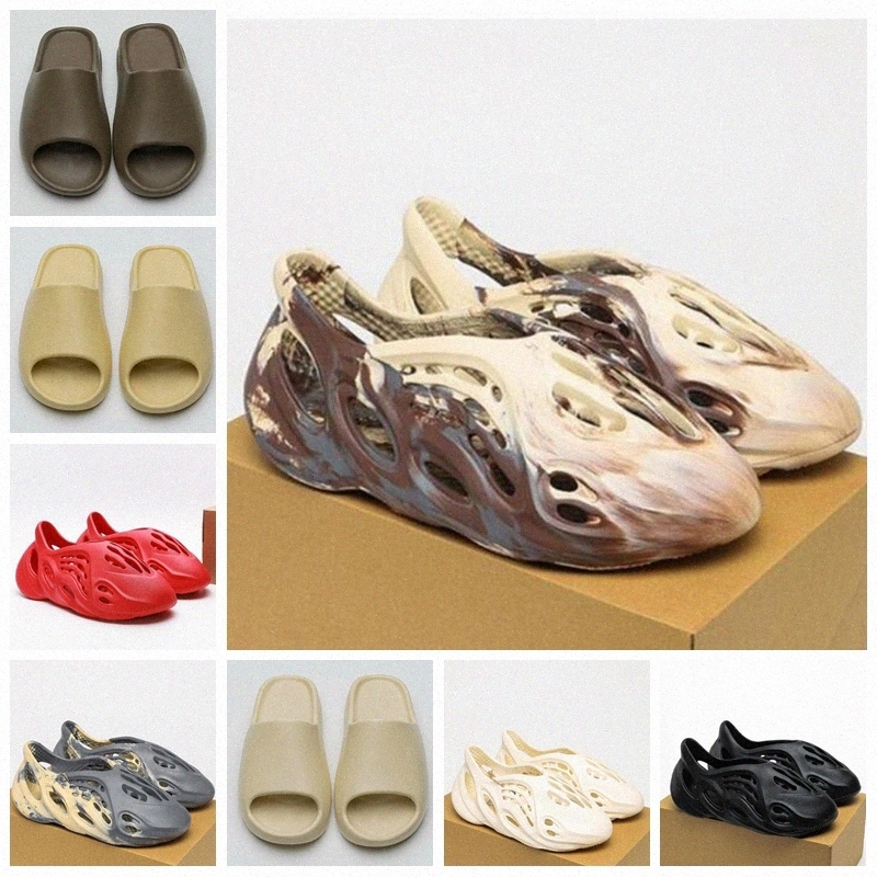 

YEEZIES''slipper Upgrade yee Slippers sandals Sneakers Durable Shoes Graffiti Bone White Resin Desert Sand Rubber Summer Flat foam runner Slippers, Chocolate