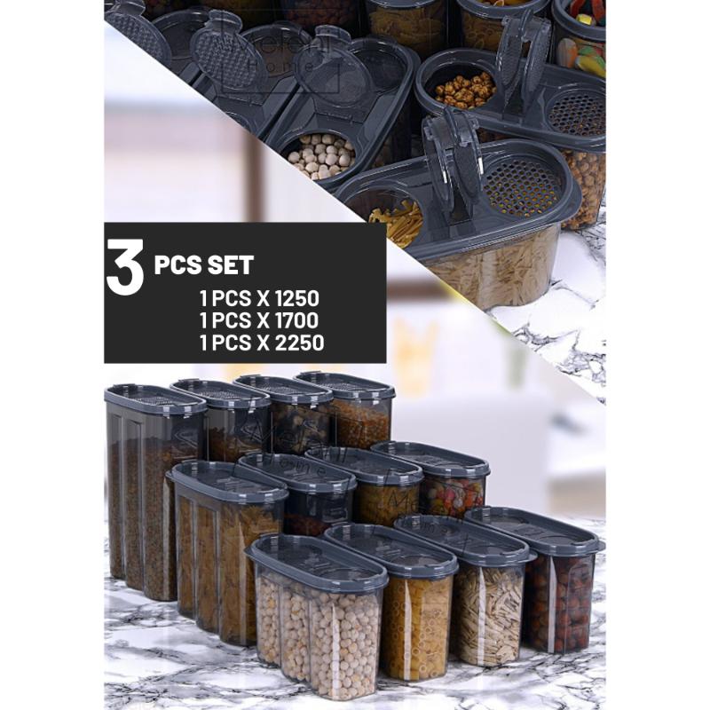 

Storage Bottles & Jars Kitchen Food Box Container Set Organizer Square Vacuum Lid Airtight Jar Pantry Noodle Legumes Grain Rice Pasta Anthra