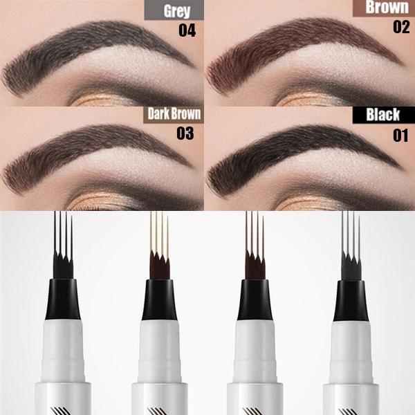 

Eyeliner 1pcs Four Fork Liquid Eyebrow Pencil Microblading Pen Waterproof Brown Tattoo Crayon PenEyeliner, 02light brown