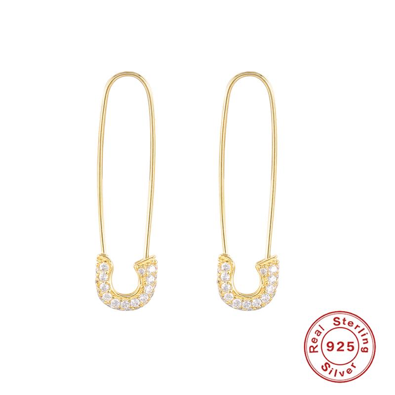 

Hoop & Huggie CANNER Fashion Simple Safety Pin Long Stud Earrings For Women Jewelry Ear Threader Puncture Korean Gift