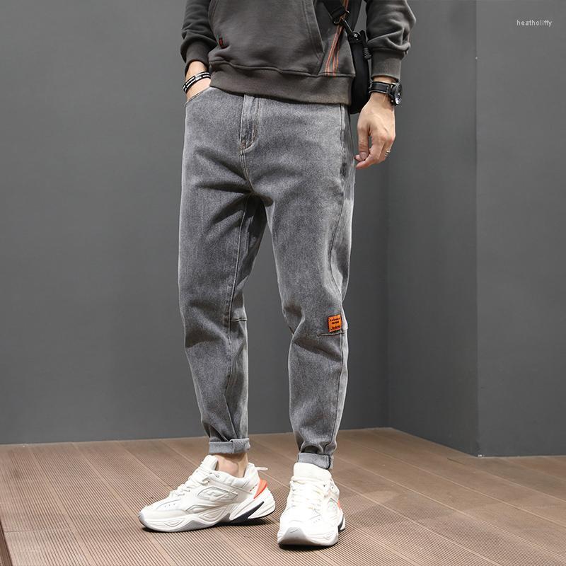 

Men's Jeans Korean Style Fashion Men Retro Gray Loose Fit Elastic Spliced Designer Casual Harem Pants Streetwear Hip Hop MenMen's Heat22