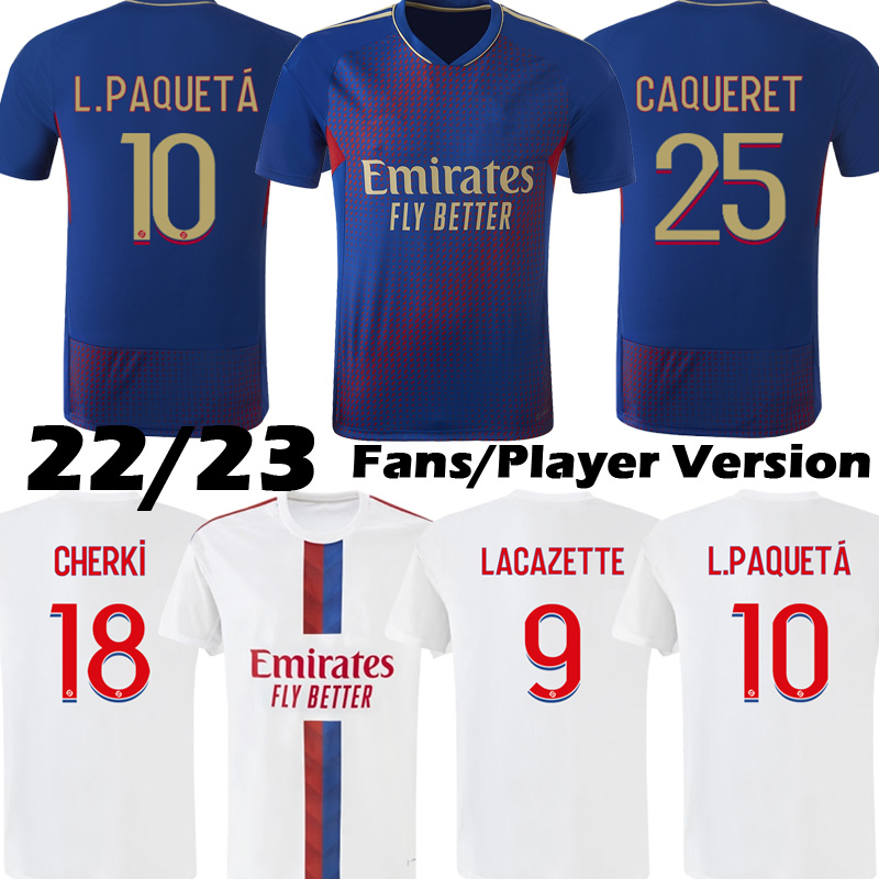 

Fans player 22 23 Maillot OL PAQUETA AOUAR 2022 2023 Soccer Jersey NDOMBELE CAQUERET football shirts TOKO EKAMBI LYON CHERKI HOME KADEWER equipment, Kids home