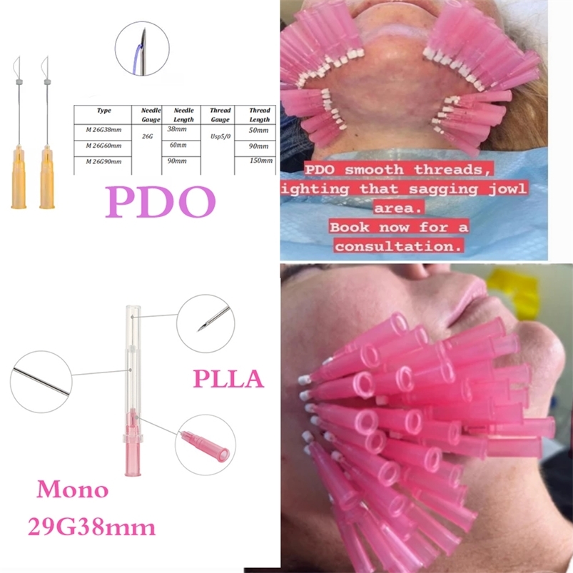 

20Pcs/30 Pcs/50Pcs Pdo Pcl Plla Mono 29G38mm For Face Lifting /Mono Screw 26g90mm Pdo Threads Lift For Neck LIFT 220526