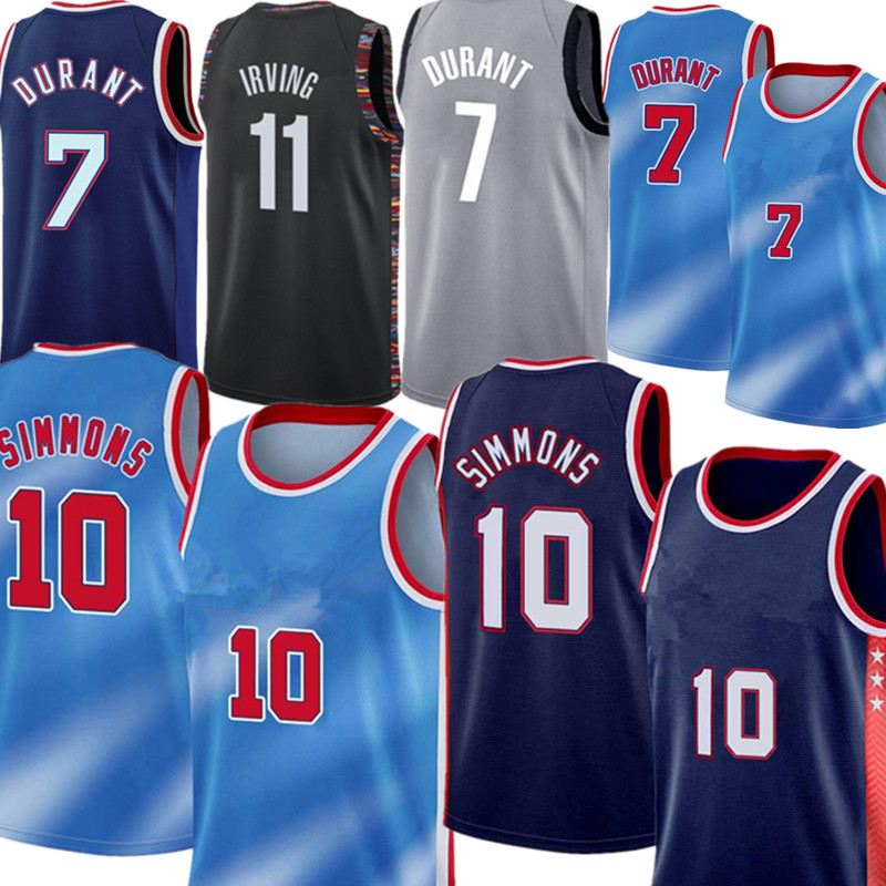 

Ben 10 Simmons Basketball Jerseys Kevin 7 Durant Kyrie 11 man Irving Jersey