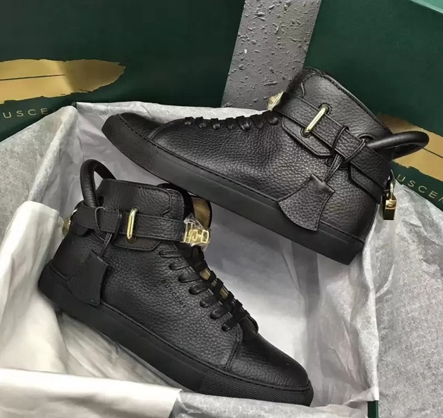 

Top Men's Fashion Locks Shoes Flats Genuine Leather Arena Sports Sneakers Luxury High Top Designer Casual Snekers Size 38-46