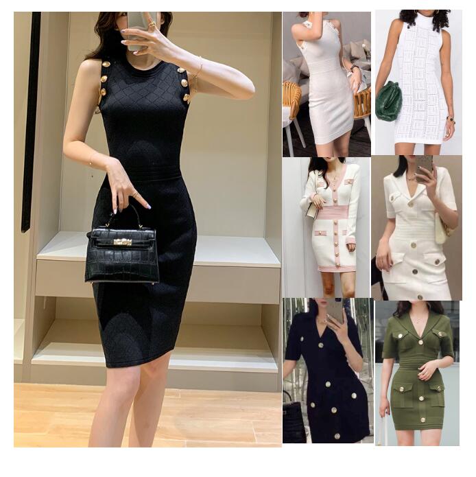 

Women Two Pieces Dress Slim and Sexy Shape Design Luxry Designer Knitting Clothes Office Outfit Party Dress More Than 10 Designs SML-2, Silical gel