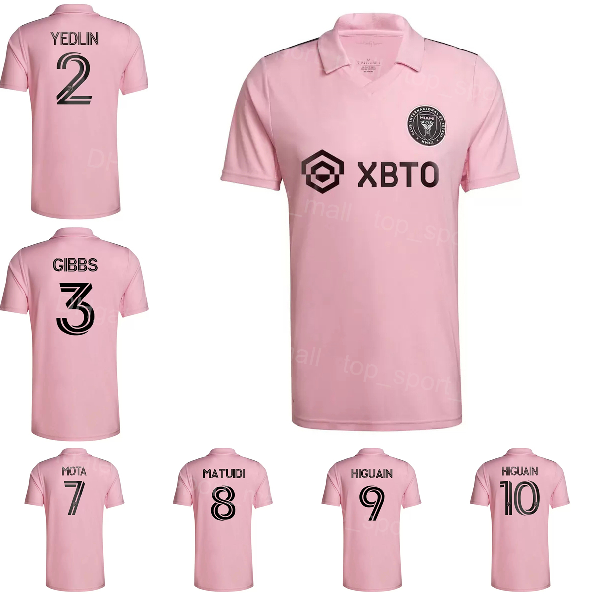 

22-23 MLS Inter Miami CF Soccer 9 Leonardo Campana Jerseys 10 Gonzalo Higuain 2 DeAndre Yedlin 6 Mohammed Adams 11 Ariel Lassiter Football Shirt Kits Uniform Team Pink