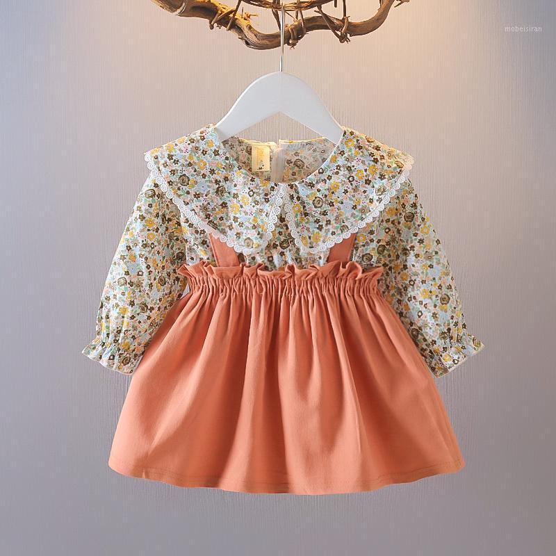 

Girl's Dresses Autumn Coat Children's Outfit Little Girl Baby Korean Broken Flower Spring And Tide, Jj fanhua