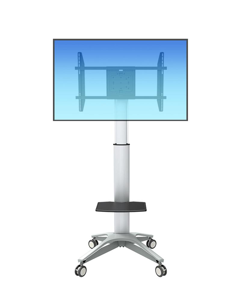 

Mobile TV Stand Rolling Cart Floor movable with Mount on Lockable Wheels Height Adjustable Shelf for 32-70 inch Flat Screen