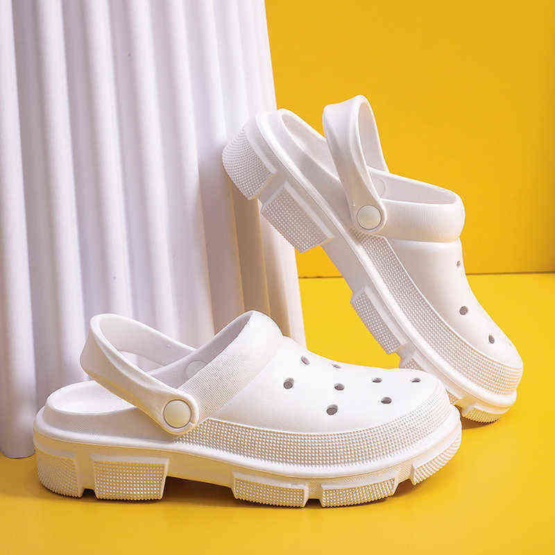 

Sandals Men Summer Beach Hole Shoes 2022 Croc LiteRide Rubber Clogs High Heels Black Platform Women Fashion Slippers 220412