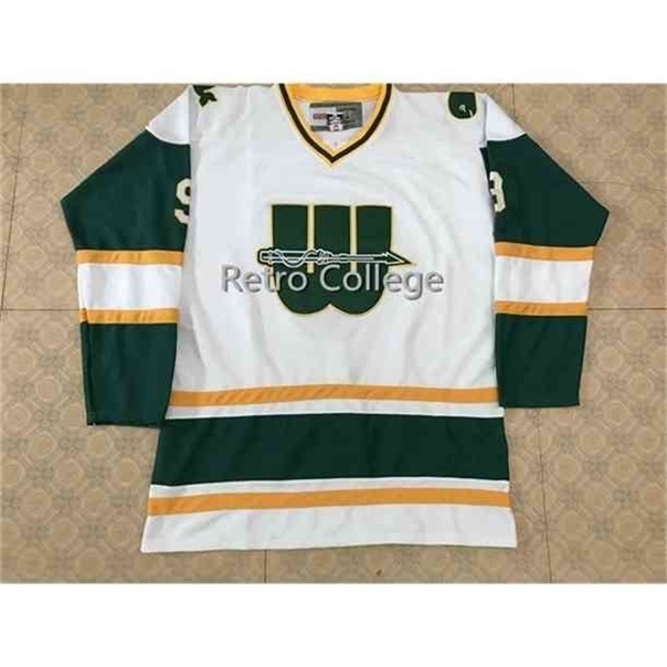 

C26 Nik1 #9 GORDIE HOWE WHA NEW ENGLAND WHALERS RETRO HOCKEY JERSEY Mens Embroidery Stitched Customize any number and name Jerseys, White