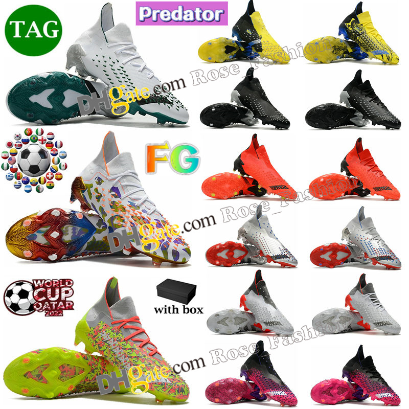 

Predator Freak.1 FG Soccer Shoes Demonskin Numbersup Showpiece Pack Solar White Green Red EQT Sub Paul Pogba X Stella Mc Cartney Leopard Earth Explorer Football Boots, Color no. 001