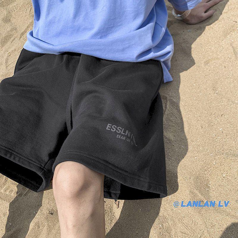 

Men's Shorts Men Summer Loose Casual Pants Sweatpants All-match Korean Fashion Streetwear Hip-hop Wide-legged Straight Male Bottoms, White;black
