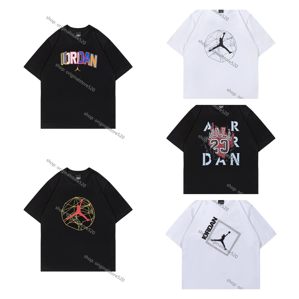 

Men's T Shirt High Tech fleece Quality t shirts Reflective luminous Trapeze Splash Print Crew Neck Cotton Loose Casual Tees Classic Short Sleeve 05080203, 1pcs buttons