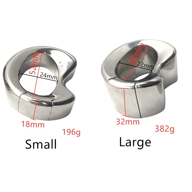 Stainless Steel Penis Lock Cock Ring Male Metal Ball Stretcher Scrotum Delay Ejaculation BDSM sexy Toys for Men Adults Couples 18