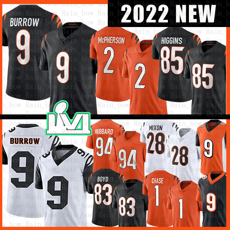 

9 Joe Burrow Mixon Jersey 1 Ja'Marr Chase 2 Evan McPherson Tyler Boyd Tee Higgins Daxton Hill Sam Hubbard Jessie Bates III Logan Wilson Mike Hilton Chris Evans Football, Mens(luoji)