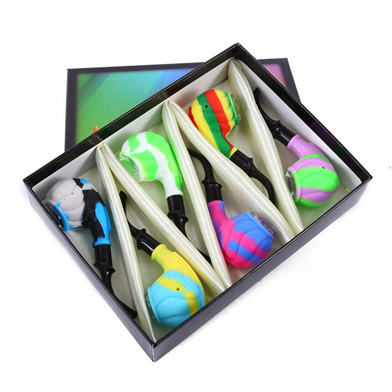 

Newest Portable Silicone Pipe For Smoking Unbreakable 5.9 Inches Spoon Hand Pipes Glass Smoking Water Pipe Colorful