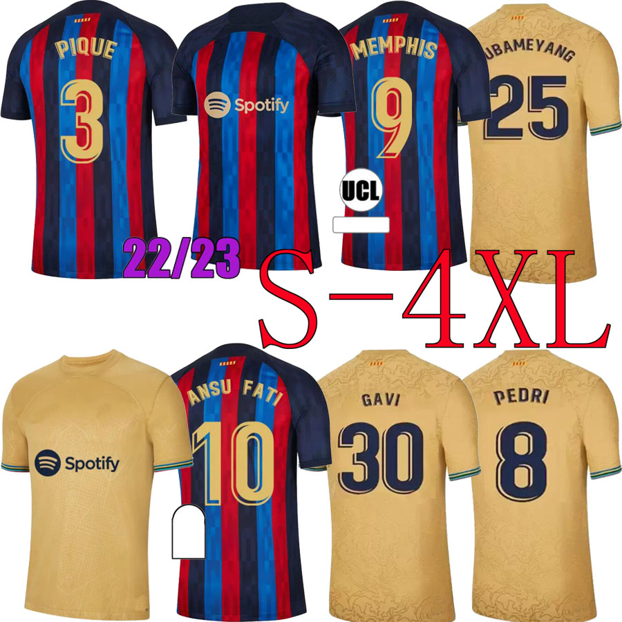 

size S-4XL 2022 2023 soccer jerseys MEMPHIS BARCA camiseta AUBA PEDRI 22 23 ANSU FATI COUTINHO F.DE JONG DEST DAVI ALVES GAVI ADAMA barcelonas football shirts men, Orange