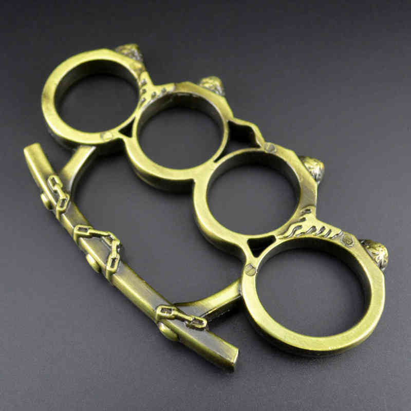 

Clasp Xiaomantou Hand Finger Tiger Fist Four Martial Arts Wepon Metal Ring Legal Defense Brace Joint Copper 58YL