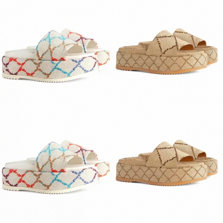 

Platform Sandals Slippers Slide Fashion G Designer Luxury Flat High Heels Flip Flops Shoes Embroidered Platform Rubber Sandal Casual Shoe EU35-EU42, 31