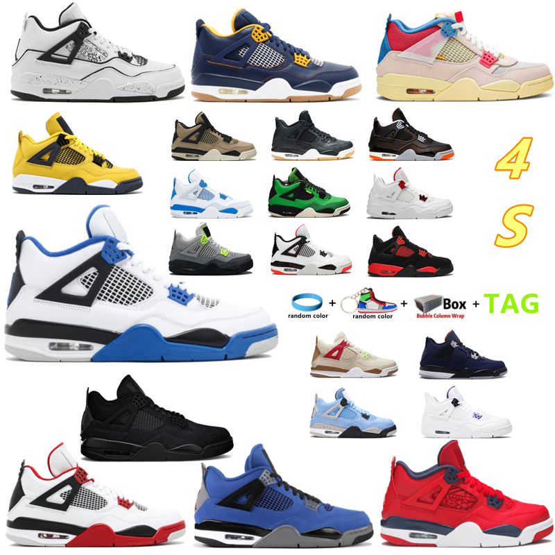 

2022 Top Quality Basketball Shoes 4 4s Sports Sail Oreo University Blue Fire Red Thunder Bred Infrared Zen Master Wild Things Men Women Sneakers Trainers, Box