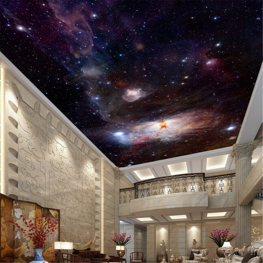 

Custom ceiling wallpaper, fantasy star for the living room bedroom ceiling background wall vinyl papel de parede, Blue