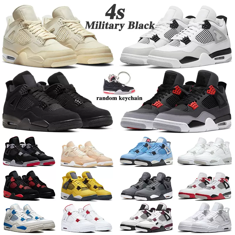 

2022 4s Infrared Basketball Shoes Women Men 4 Military Black Cat White Oreo Red Thunder Sail University Blue Patent Bred College Grey Mens, (24)