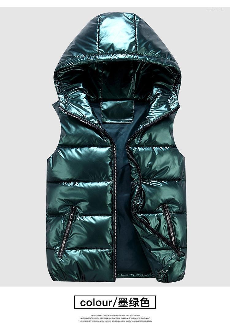

Women' Vests Women Winter Hooded 2022 Short Bright Color Vest Cotton Padded Jacket Sleeveless Female Waistcoat Plus Size Luci22, Black
