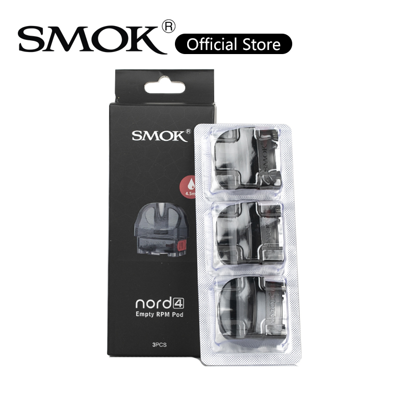 

Smok Nord 4 Empty Pod 4.5ml RPM RPM2 Replacement Cartridge Rubber Stoppered Side Fill System 100% Authentic