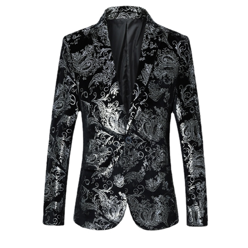 

Men's Suits Blazers Brand clothing Gold Susiness Blazer Trend Male Slim Suit Jacket Nightclub Hosted Party Dress Men's Leisure suit Size S-5XL 220826