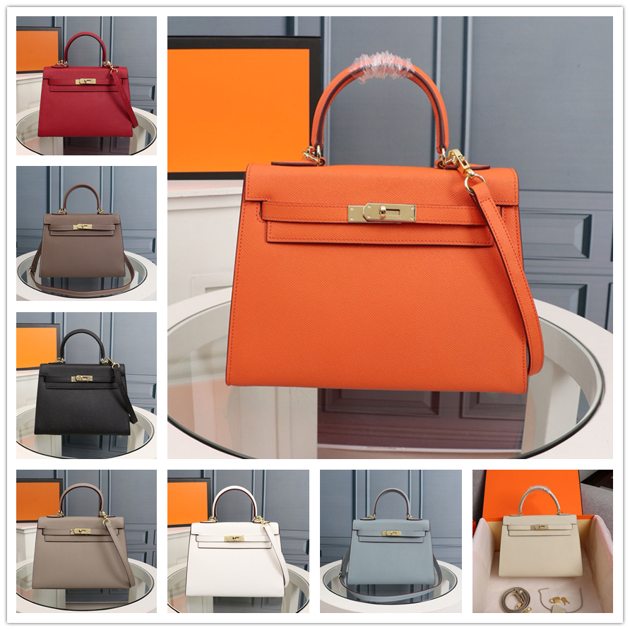 

Classic Women Original Brand Fashion purse cow leather clutch bag Handbags 25cm Gold Buckle shoulder Bags AM, Dark red