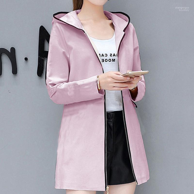 

Women's Jackets Women Casual Solid Long Sleeve Zipper Winter 2022 Autumn Females Fashion Hooded Ladies Chic Coat, Black