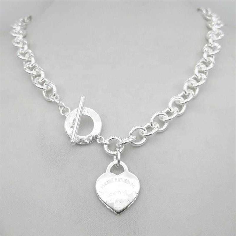 

Design Women's silver TF Style Necklace Pendant Chain Necklace S925 Sterling Silver Key heart love egg brand Pendant Charm Ne316S