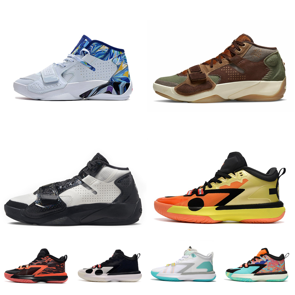 

Mens jumpman zion 2 basketball shoes 2s Prism White Blue Pattern Multi color Black Grey 25th Brown Green Space Jam lebron 19 sneakers tennis
