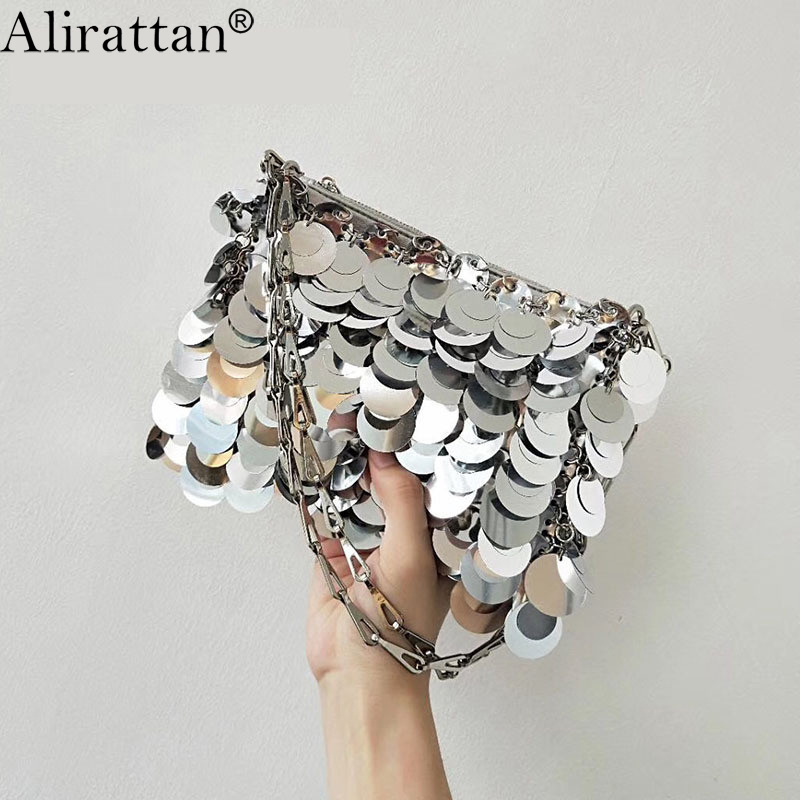 

Alirattan Sequin Evening Bags For Women Fashion Tortoiseshell Party Designer Luxury Wedding Shoulder Crossbody 220617, Sequin(small)